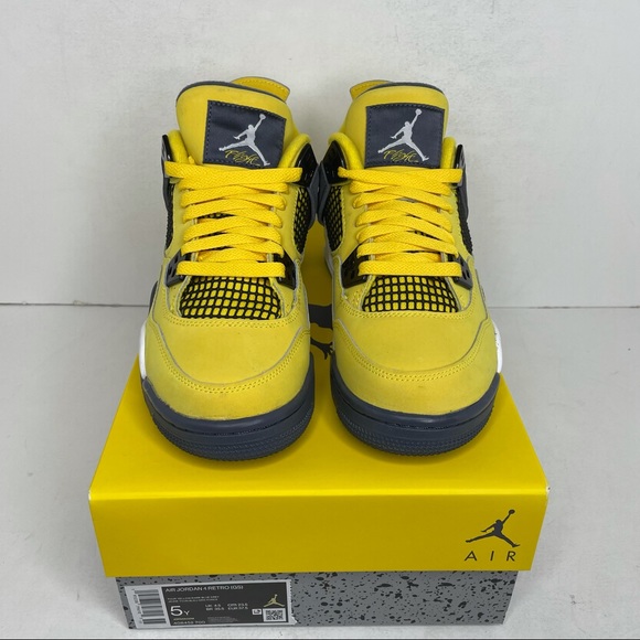 Nike Air Jordan 4 Retro GS “Lightning” NEW 2021 - Picture 2 of 4